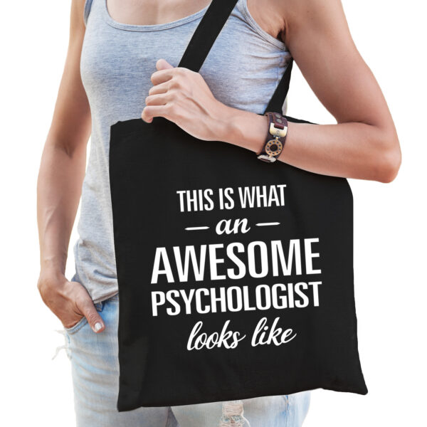 Zwart cadeau tas awesome psychologist / geweldige psycholoog voor dames en heren