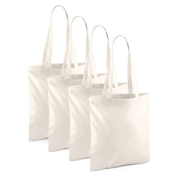10x Katoenen boodschappentasjes naturel 10 liter
