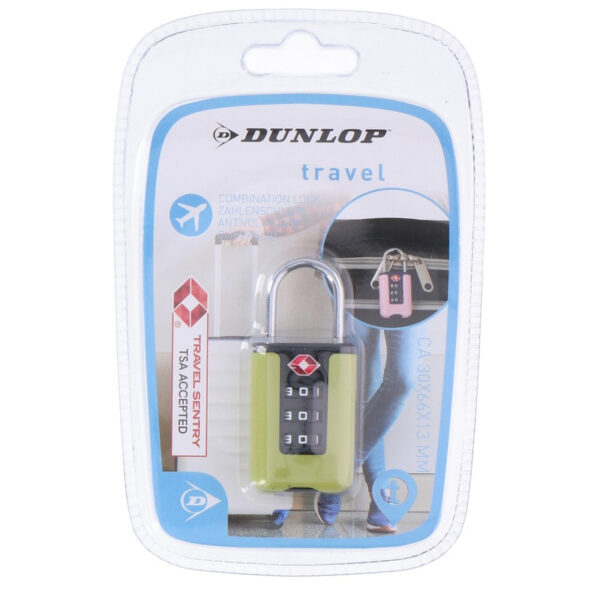 Dunlop TSA slotje - groen - kunststof/metaal - cijferslot - bagageslot