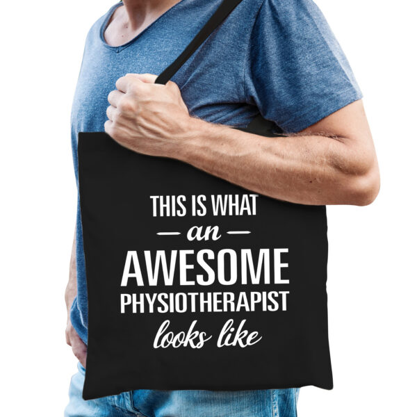 Awesome physiotherapist - geweldige fysiotherapeut - cadeau tas - zwart - dames en heren