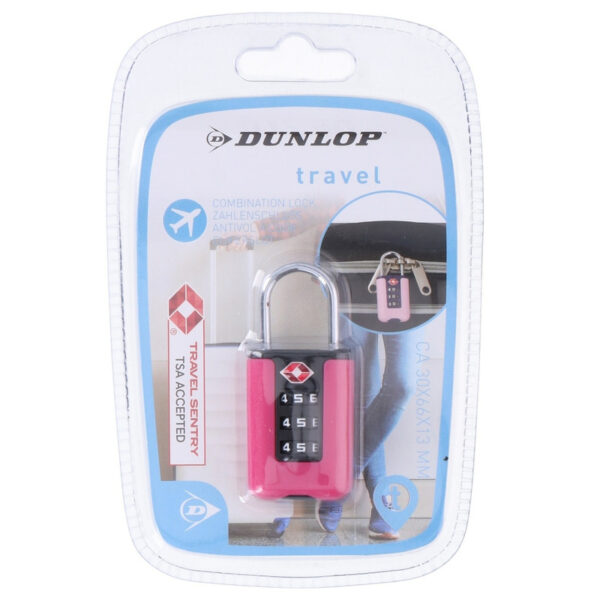 Dunlop TSA slotje - roze - kunststof/metaal - cijferslot - bagageslot
