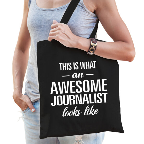 Zwart cadeau tas awesome journalist / geweldige reporter voor dames en heren
