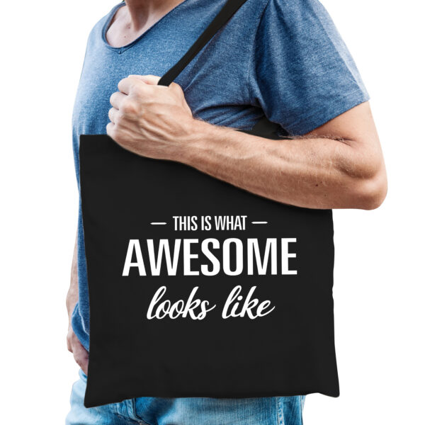 This is what awesome looks like cadeau tas zwart voor geweldige heren
