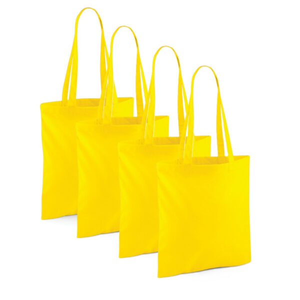 20x Katoenen boodschappentasjes geel10 liter