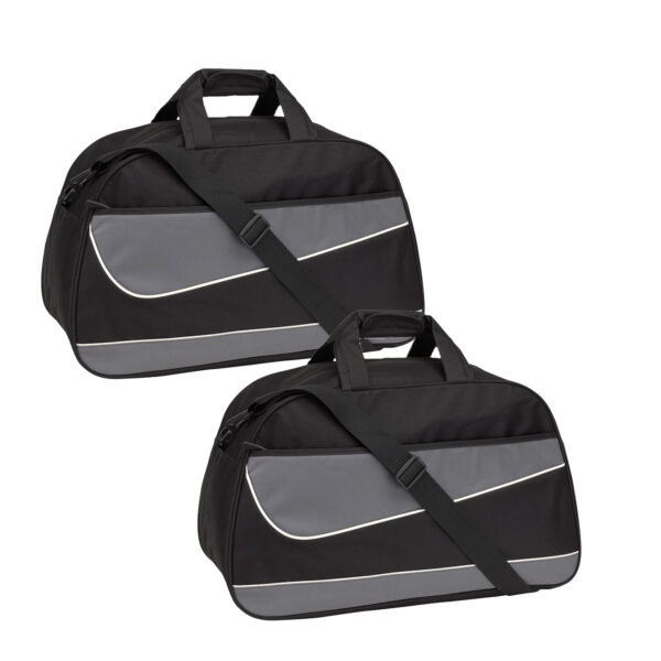 Sporttas/weekendtas - 2x - grijs/zwart - 55 x 32 x 28 cm - 50 liter