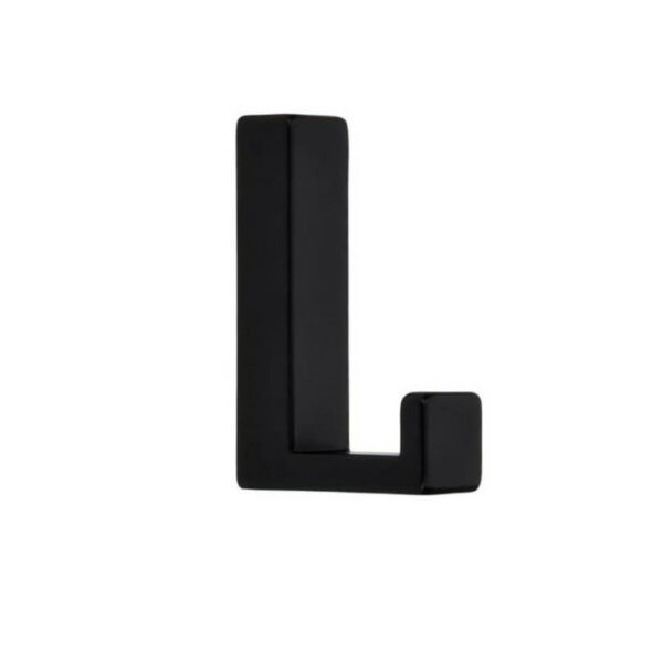 Kapstokhaak - zwart - 4 x 6,1 cm - metaal - enkele haak - modern