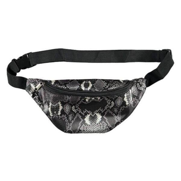 Zwarte/witte slangenprint heuptas/fanny pack/cross body tas 31 cm