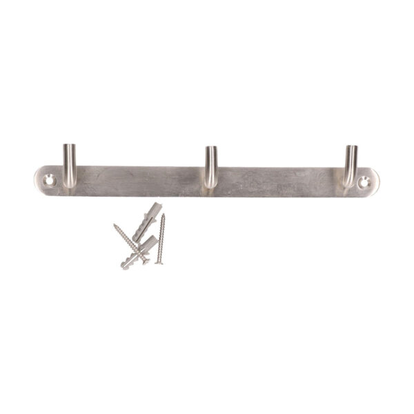 Siro Kapstok - 3 ophanghaken - RVS - zilver - 3 x 22 cm - ruimtebesparend - wandkapstok