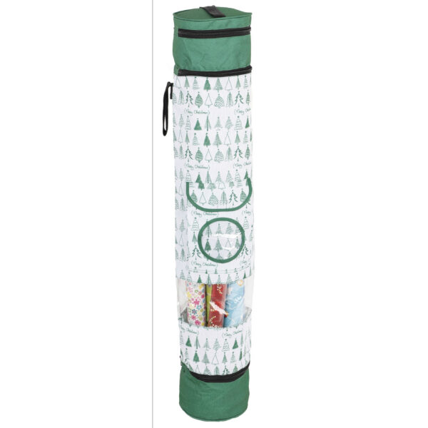 HI cadeaupapier?opbergtas - groen - pvc/polyester - 94 x 17 cm - kerstinpakpapier opruimtas
