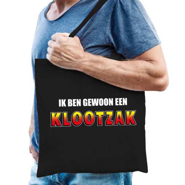 Ik ben gewoon een klootzak tas / shopper zwart katoen heren