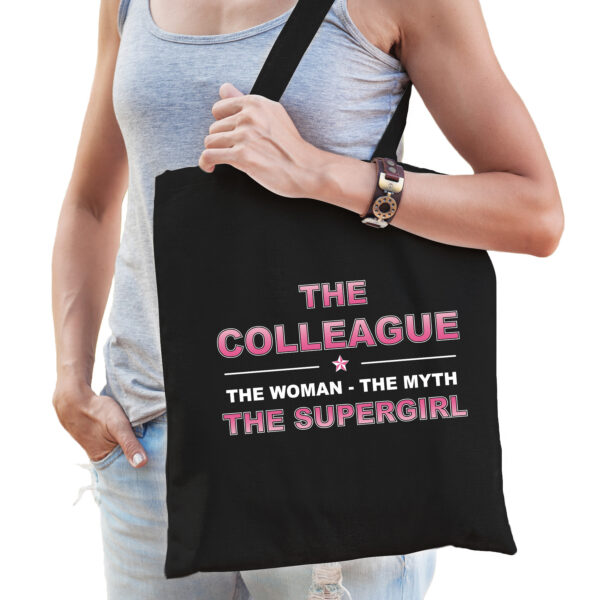 The Colleague the supergirl kado tasje voor verjaardag zwart voor dames