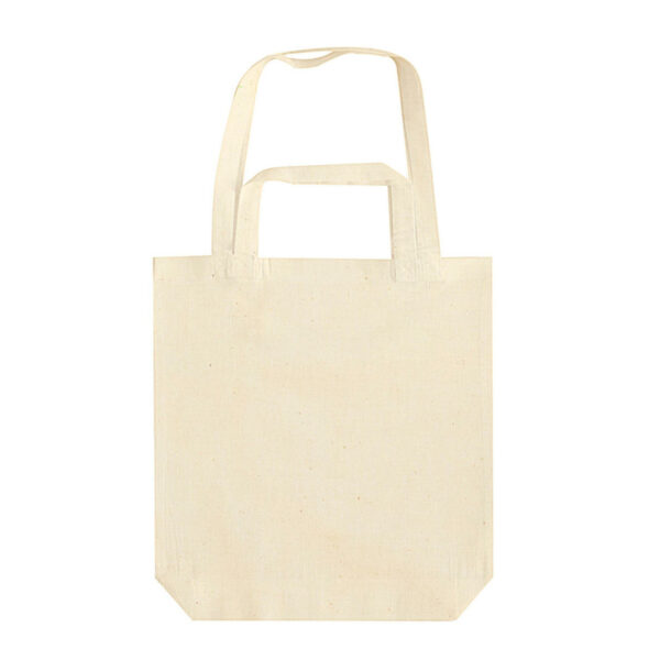 Canvas tas met dubbel hengsel - beige - 38 x 42 cm- Boodschappen