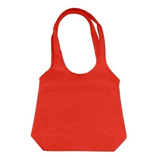 Voordelige rode opvouwtas draagtas 43 x 41 cm