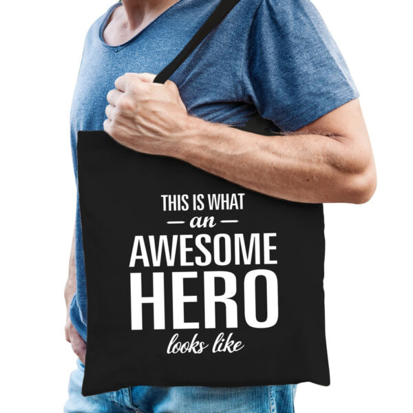Awesome hero / held cadeau tas zwart voor heren