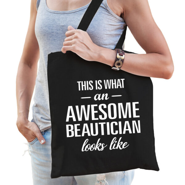 Zwart cadeau tas awesome beautician / geweldige schoonheidsspecialiste voor dames
