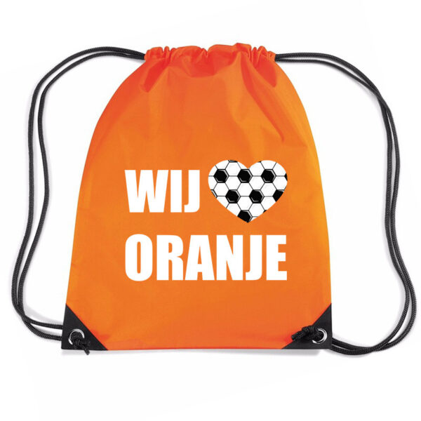 Wij houden van oranje nylon supporter rugzakje/sporttas oranje - EK/ WK voetbal / Koningsdag