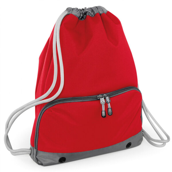 Gymtas Rugtas - rood - met rijgkoord - 49 x 35 cm - 18L - polyester