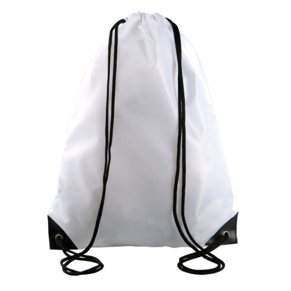 Gymtas met rijgkoord - wit - 34x44 cm - 11L - rugzak - polyester