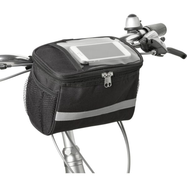 Fietstas met koelvak koeltas - zwart/grijs - 4 liter - fietskoeltas / stuurtas - 20 x 12 x 16 cm