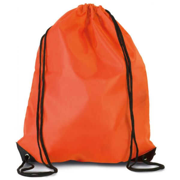Gymtas met rijgkoord - oranje - 34 x 44 cm - 11L - sport draagtas - polyester - verstevigde hoeken