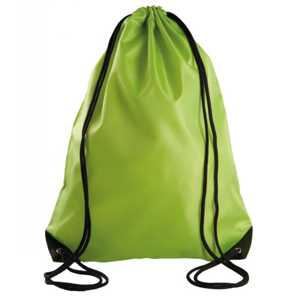 Gymtas met rijgkoord - limegroen - 34x44 cm - 11L - rugzak - polyester