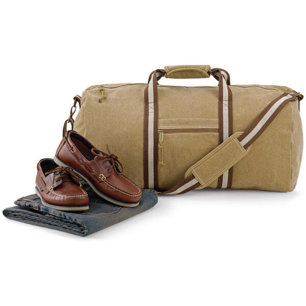 Canvas weekendtas/reistas - lichtbruin - 45 liter - Vintage reistas
