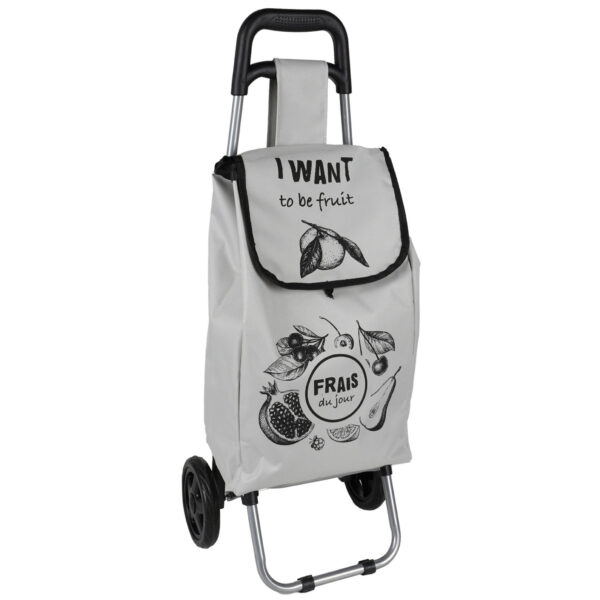 Urban Living Boodschappentrolley - licht grijs - 28 x 30 x 88 cm - 25 liter