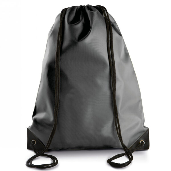 Gymtas met rijgkoord - donkergrijs - 34 x 44 cm - 11L - sport draagtas - polyester - verstevigde hoe