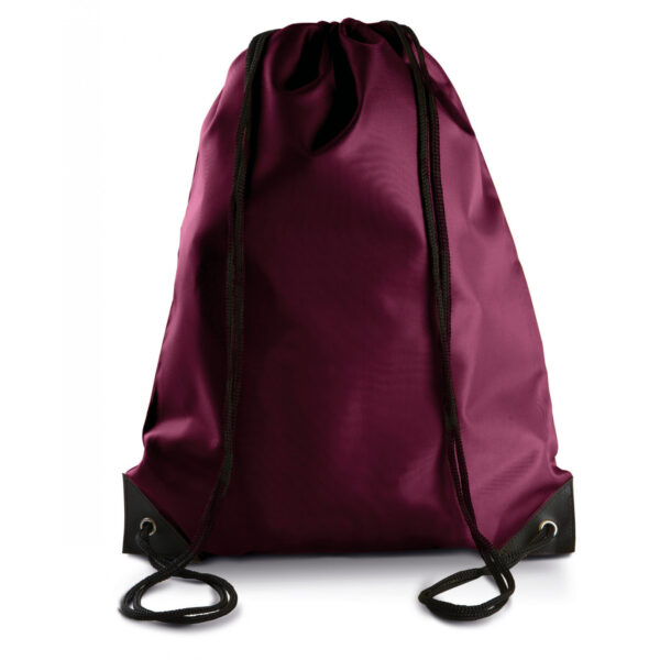 Gymtas met rijgkoord - bordeaux rood - 34x44 cm - 11L - rugzak