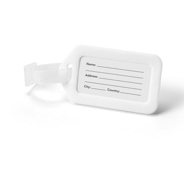 Kofferlabel/adres bagagelabel kunststof - wit - 5 x 8 cm