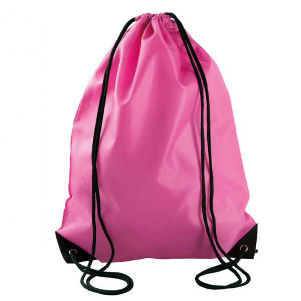 Gymtas met rijgkoord - fuchsia roze - 34 x 44 cm - 11L - sport draagtas - polyester - verstevigde ho