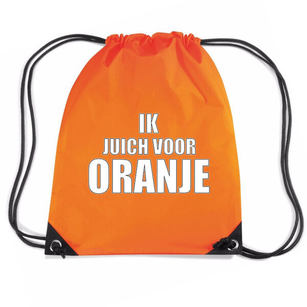 Ik juich voor ORANJE nylon supporter rugzakje/sporttas oranje - EK/ WK voetbal / Koningsdag