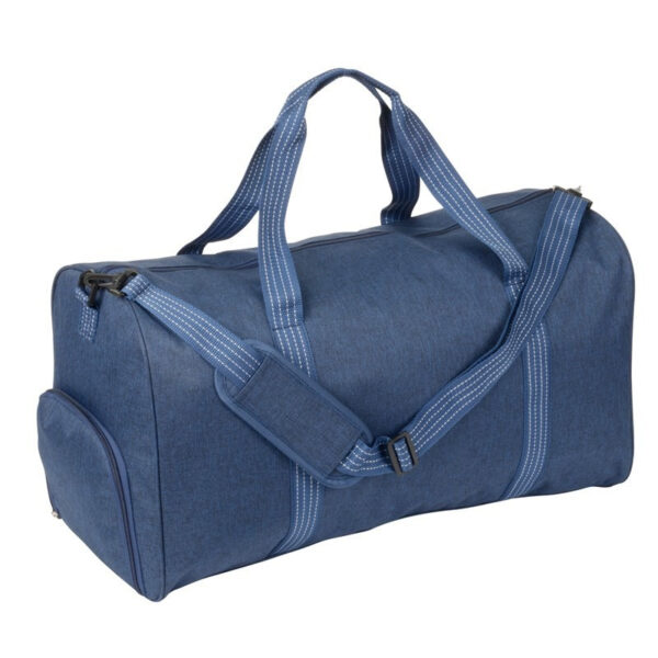 Sporttas/weekendtas met schoenenvak - blauw - 60 x 32 cm - 50 liter