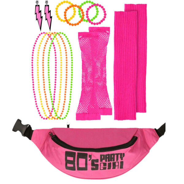Foute 80s/90s party verkleed set compleet - dames - jaren 80/90 verkleed accessoires