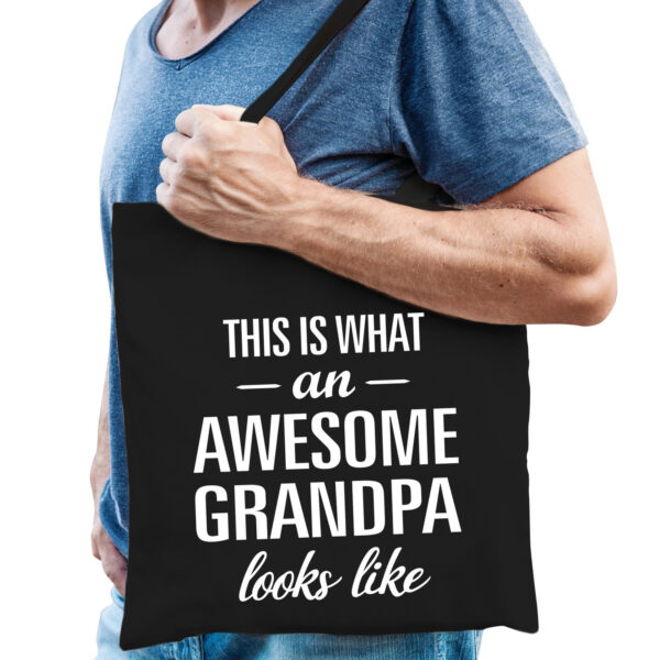 Awesome Grandpa / opa cadeau tas zwart voor heren