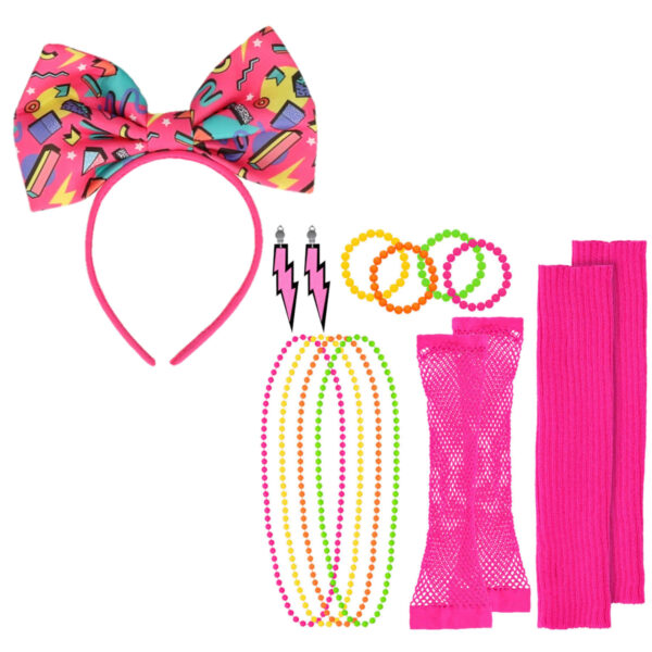 Foute 80s/90s party verkleed set - dames - haarband/sieraden - jaren 80/90 verkleed accessoires