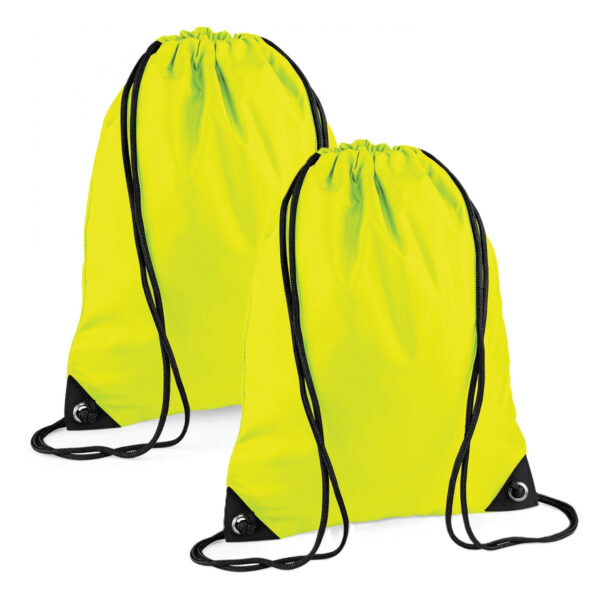 Nylon sport/zwemmen gymtas met rijgkoord - 6x - 45 x 34 cm - geel - Kinder tasjes - 12L
