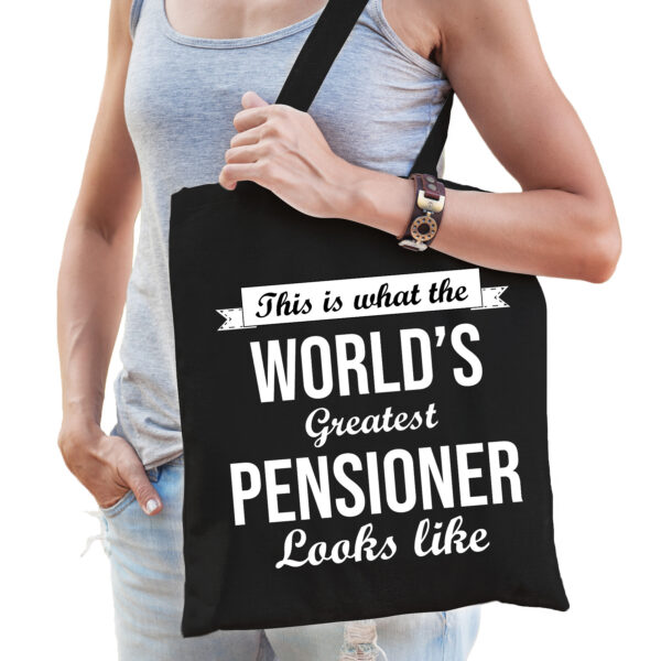 Worlds greatest pensioner tas zwart dames pensioen / VUT kado