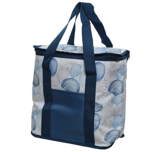 Koelboxen/koeltassen schelpen print blauw 20 liters