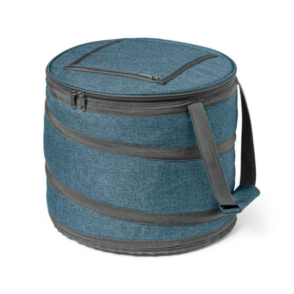 Koeltas - blauw - opvouwbaar - 30 x 26 cm - 15 L- rits en flesopener