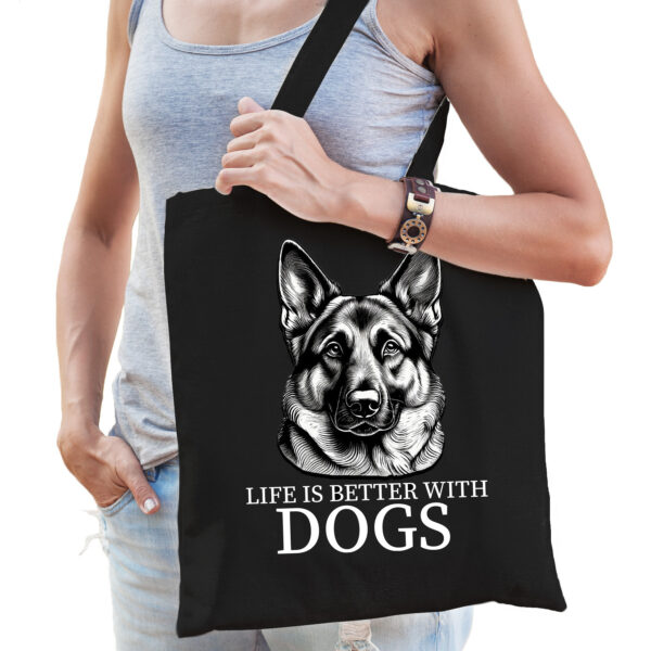 BD Cadeau tas voor hondenliefhebbers - zwart - Duitse Herder hond