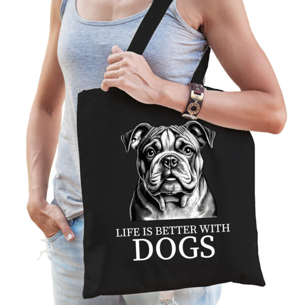 BD Cadeau tas voor hondenliefhebbers - zwart - Engelse Bulldog hond
