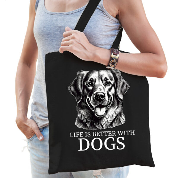 BD Cadeau tas voor hondenliefhebbers - zwart - Golden Retriever hond