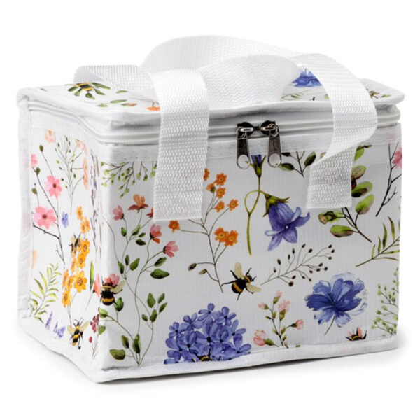 Koeltas - bloemen en bijen - multi - 4 liter - RPET - picknick/strand - lunchtas