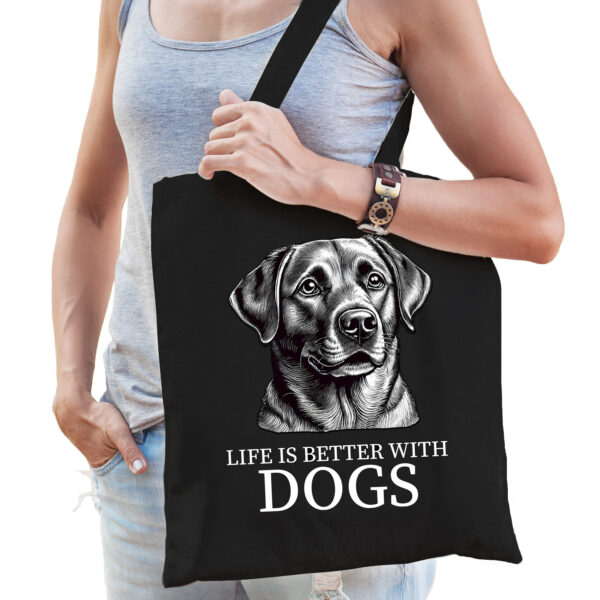 BD Cadeau tas voor hondenliefhebbers - zwart - Labrador Retriever hond