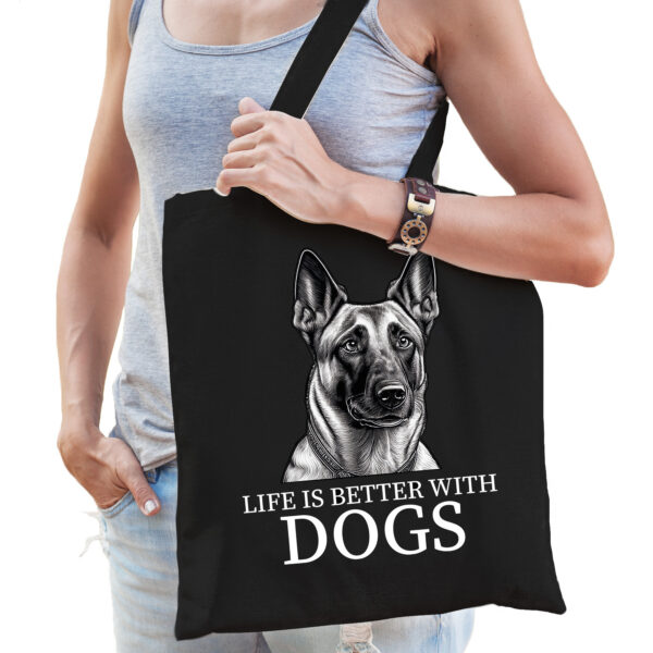 BD Cadeau tas voor hondenliefhebbers - zwart - Mechelse Herder hond