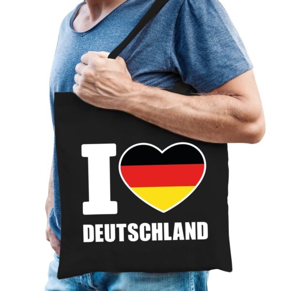 Zwarte katoenen tas I love Deutschland