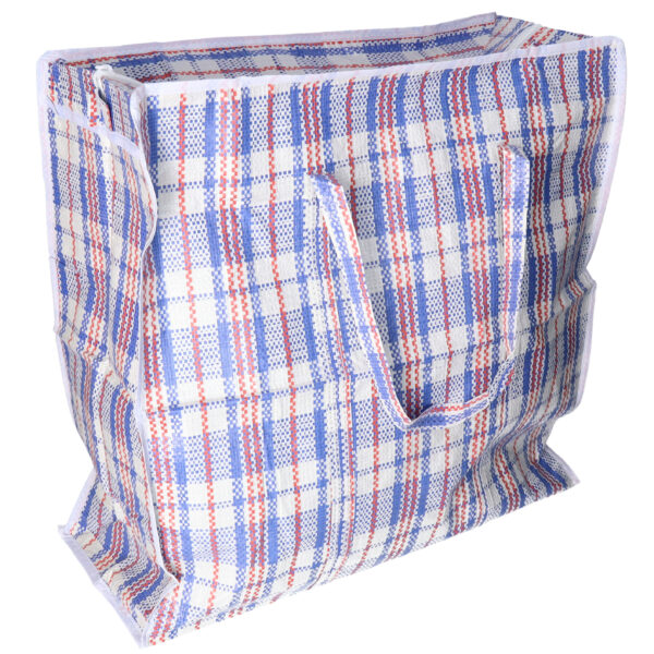 Grote opberg tas voor dekens/kussens - rits - blauw - 50 x 50 x 18 cm