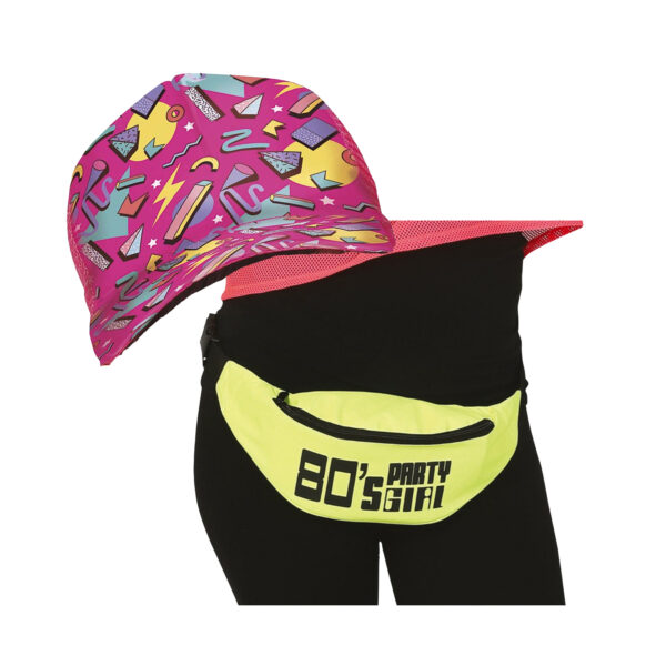 Foute 80s/90s party verkleed set pet en heuptasje - dames - jaren 80/90 verkleed accessoires