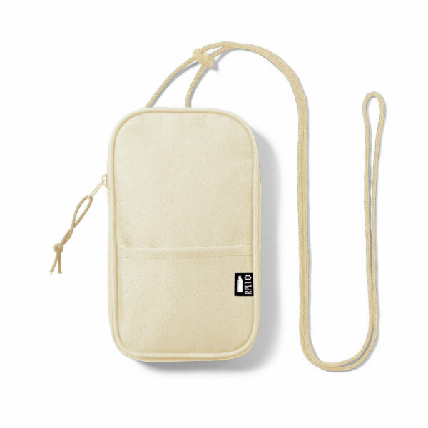 Draagtas/smartphone/schoudertas - klein model - beige - heren/dames - 19 x 11 x 2 cm - Festival/stra